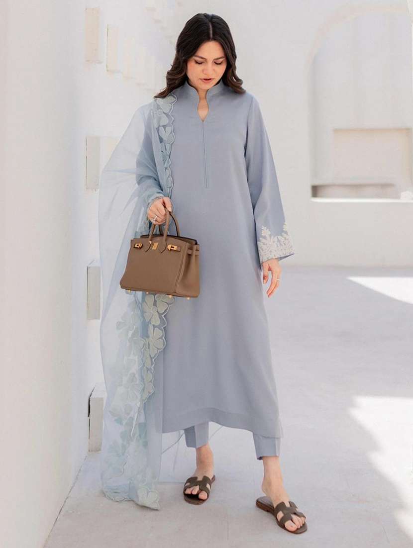 Women Embroidered Long Sleeve Kurta Pant With Dupatta Set - 22586389 -  Standard Image - 2