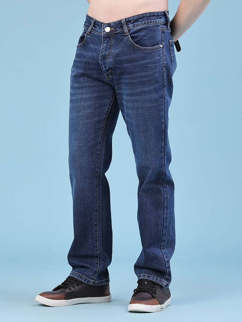 Men Washed Mid Rise Full Length Straight Jeans - 22586731 -  Standard Image - 2