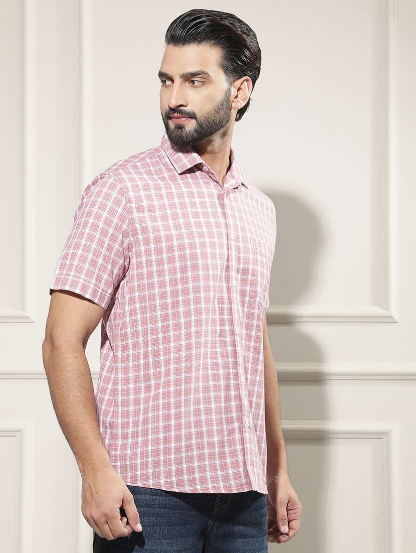 Men Checkered Short Sleeve Regular Fit Casual Shirt - 22586982 -  Standard Image - 2