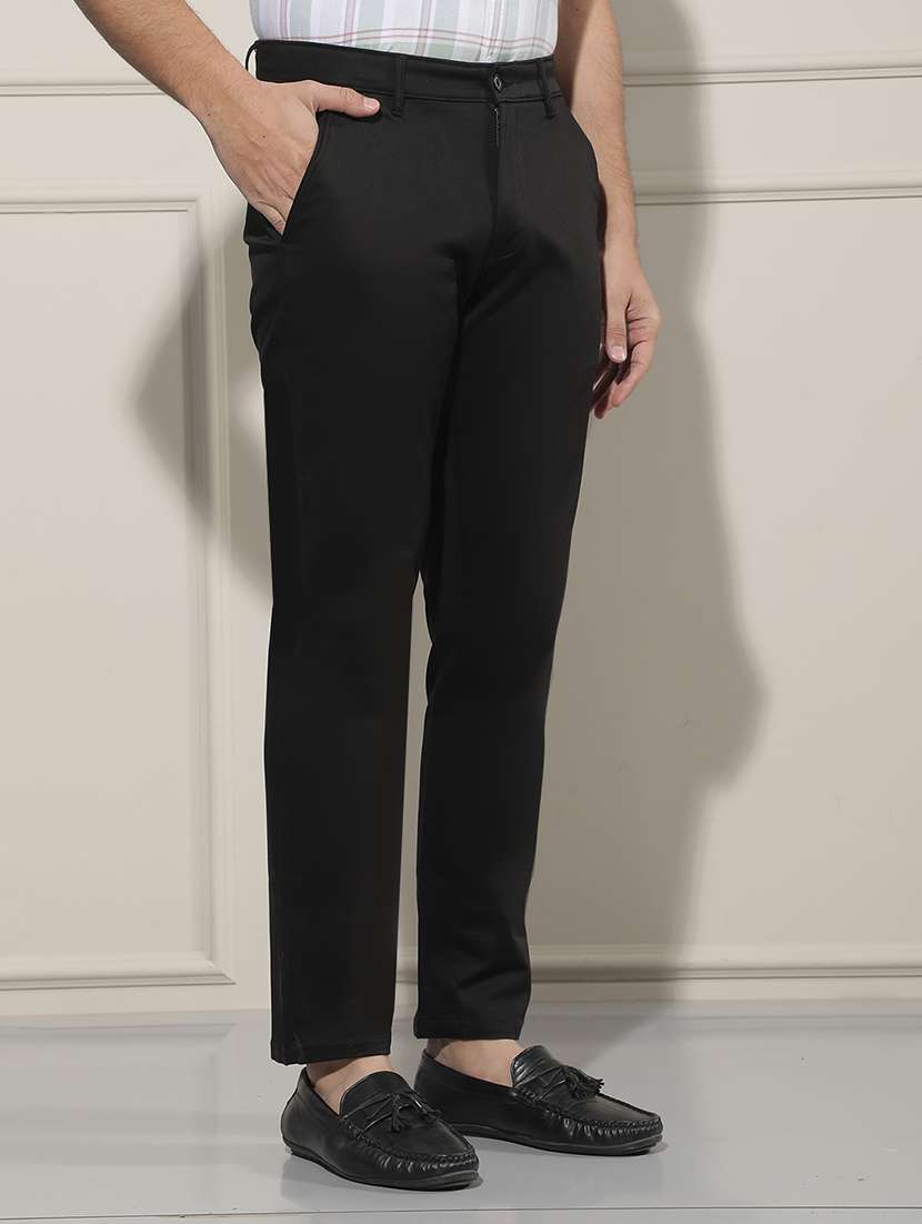 men solid mid rise chinos casual trouser - 22587143 -  Standard Image - 2