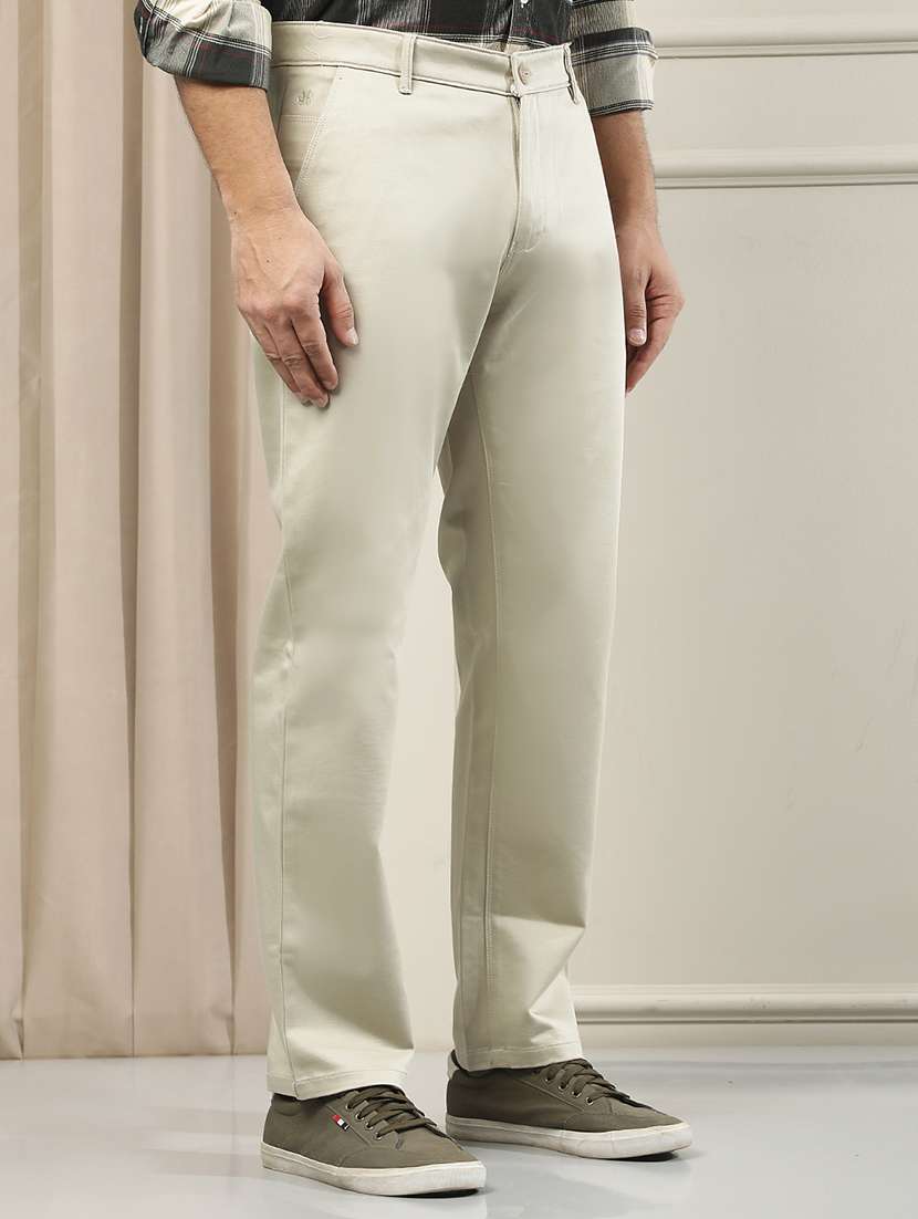men solid mid rise chinos casual trouser - 22587151 -  Standard Image - 2