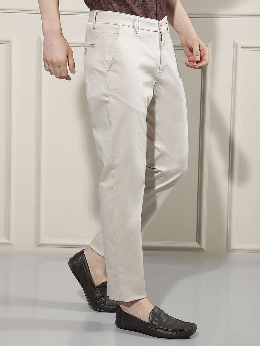 Men Solid Mid Rise Chinos Casual Trouser - 22587162 -  Standard Image - 2