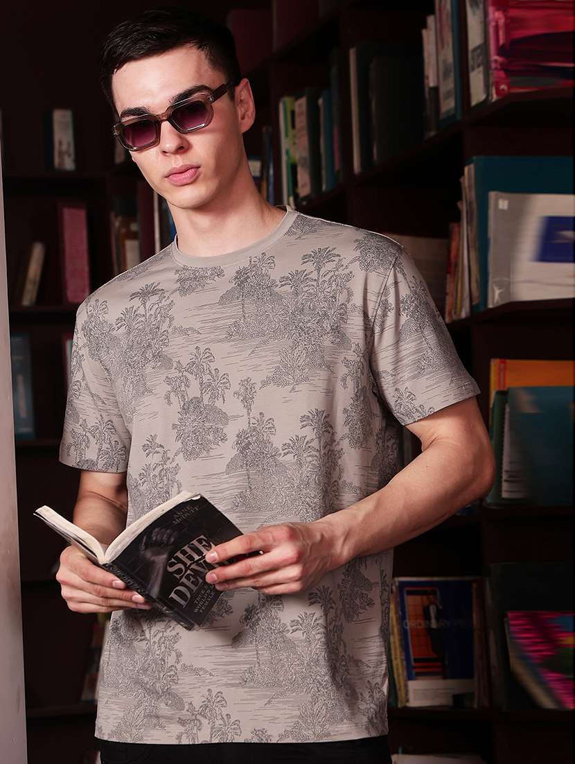men printed short sleeve regular fit t-shirt