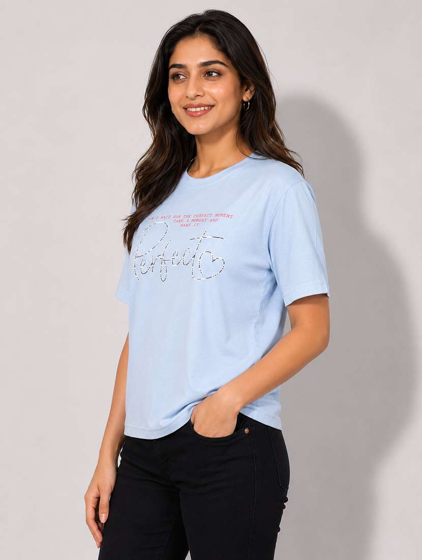 women printed short sleeves regular fit t-shirt - 22587268 -  Standard Image - 2