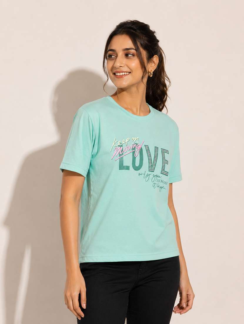 Women Printed Short Sleeves Regular Fit T-shirt - 22587270 -  Standard Image - 2