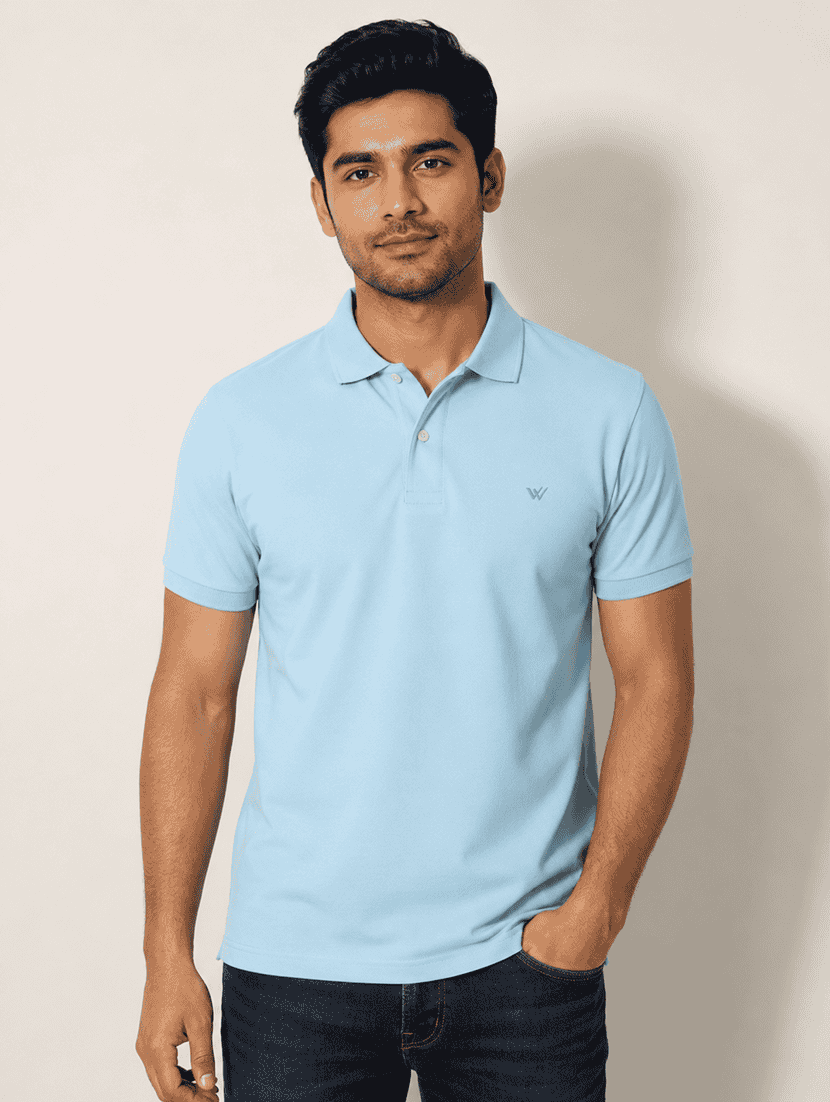 men solid short sleeve regular fit polo t-shirt