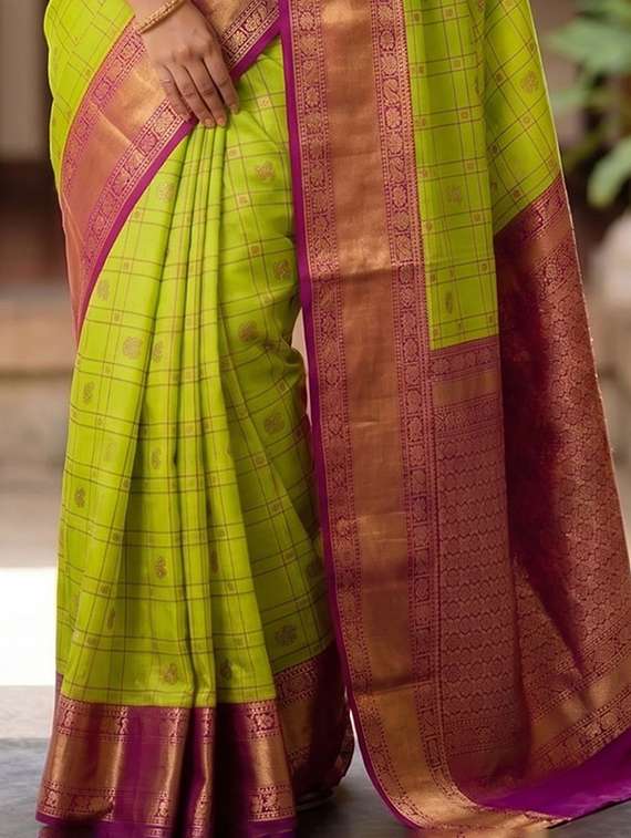 women self design kanjivaram saree with blouse - 22587400 -  Standard Image - 2