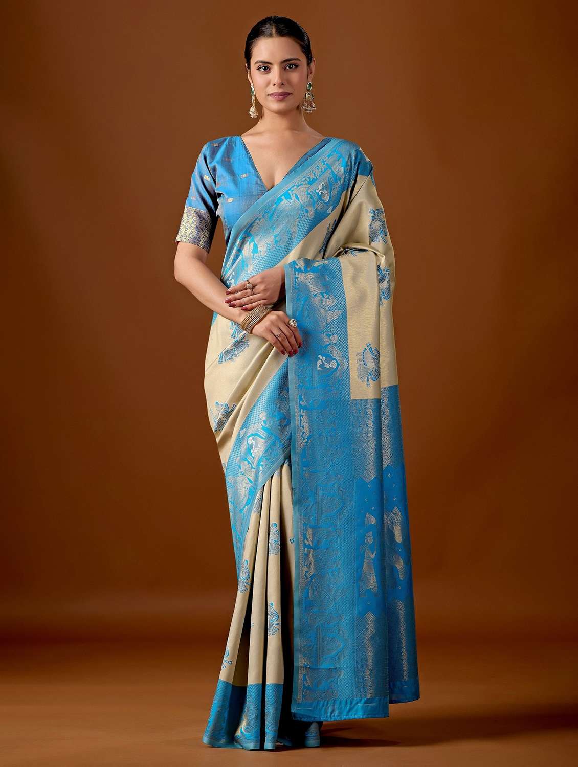 Women Self Design Banarasi Saree With Blouse - 22587449 -  Standard Image - 2