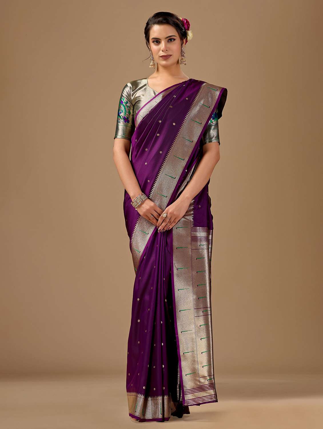 women self design paithani saree with blouse - 22587524 -  Standard Image - 2