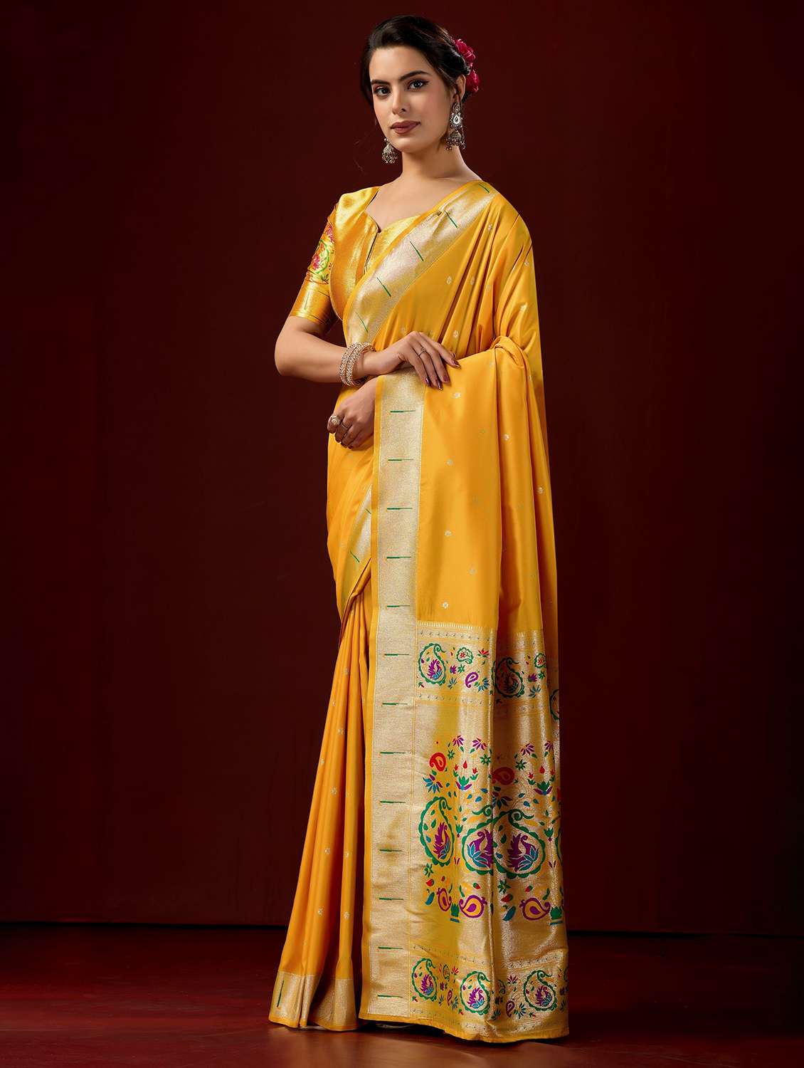 women self design paithani saree with blouse - 22587531 -  Standard Image - 2