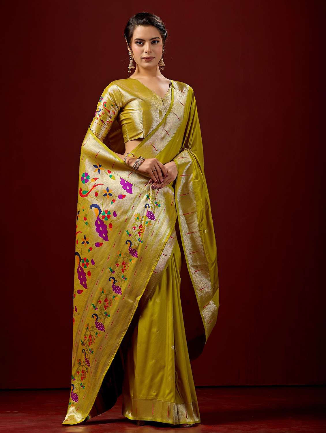 women self design paithani saree with blouse - 22587533 -  Standard Image - 2