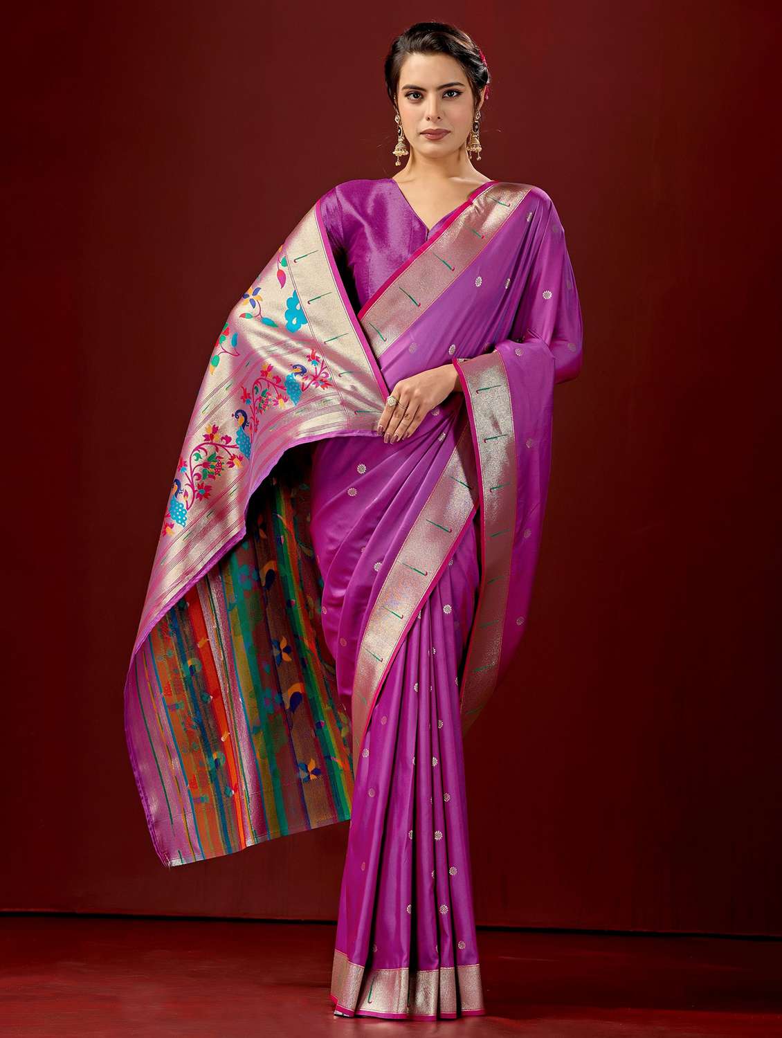 women self design paithani saree with blouse - 22587534 -  Standard Image - 2