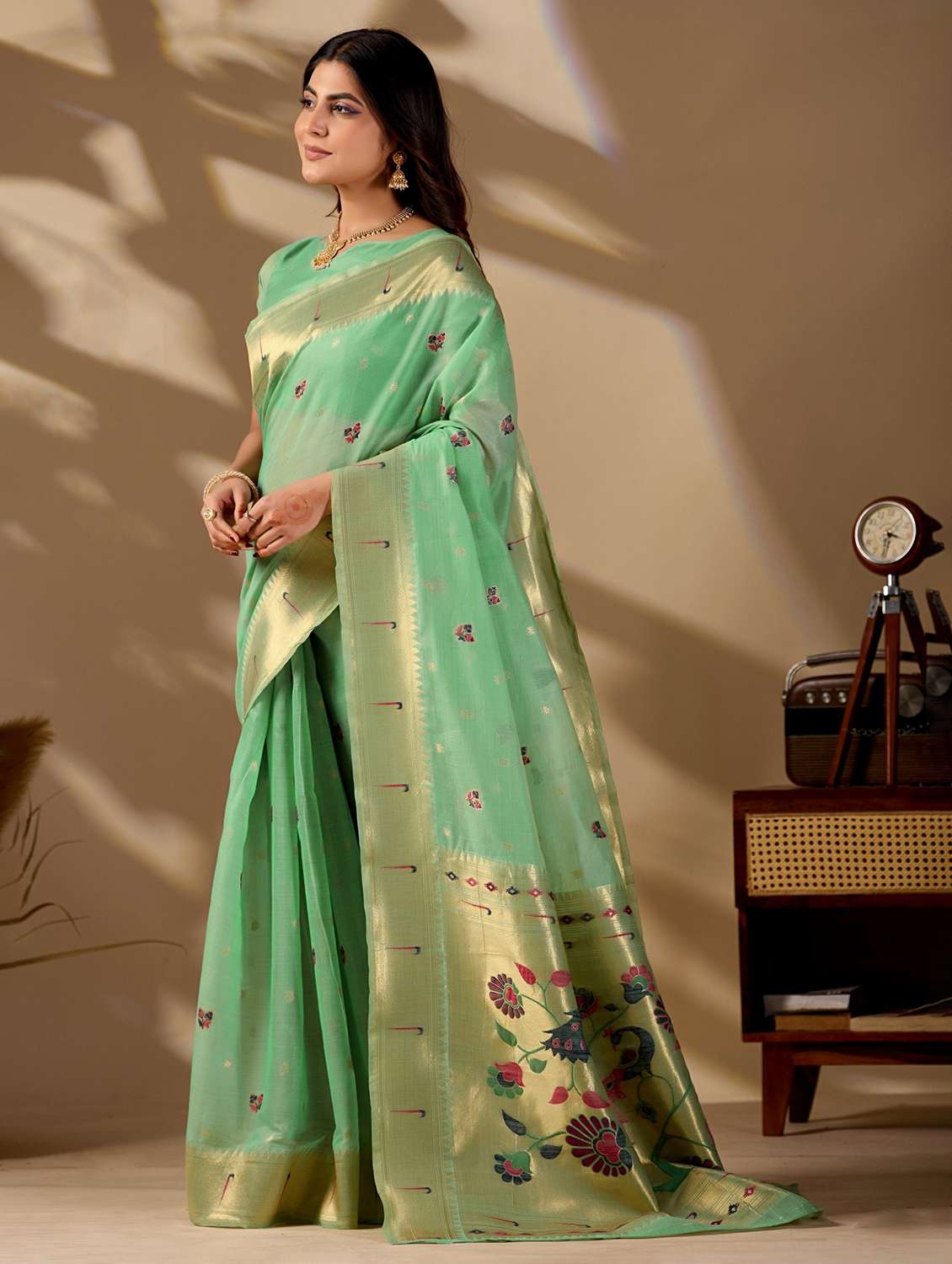 women self design paithani saree with blouse - 22587545 -  Standard Image - 2