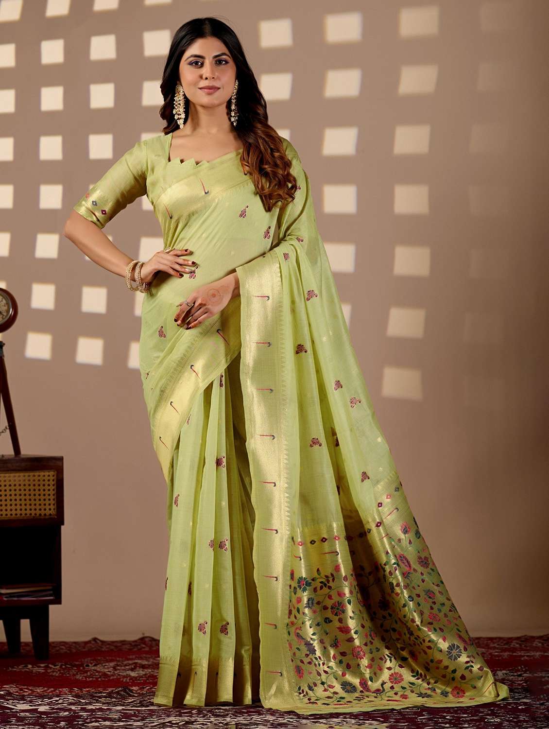 women self design paithani saree with blouse - 22587547 -  Standard Image - 2