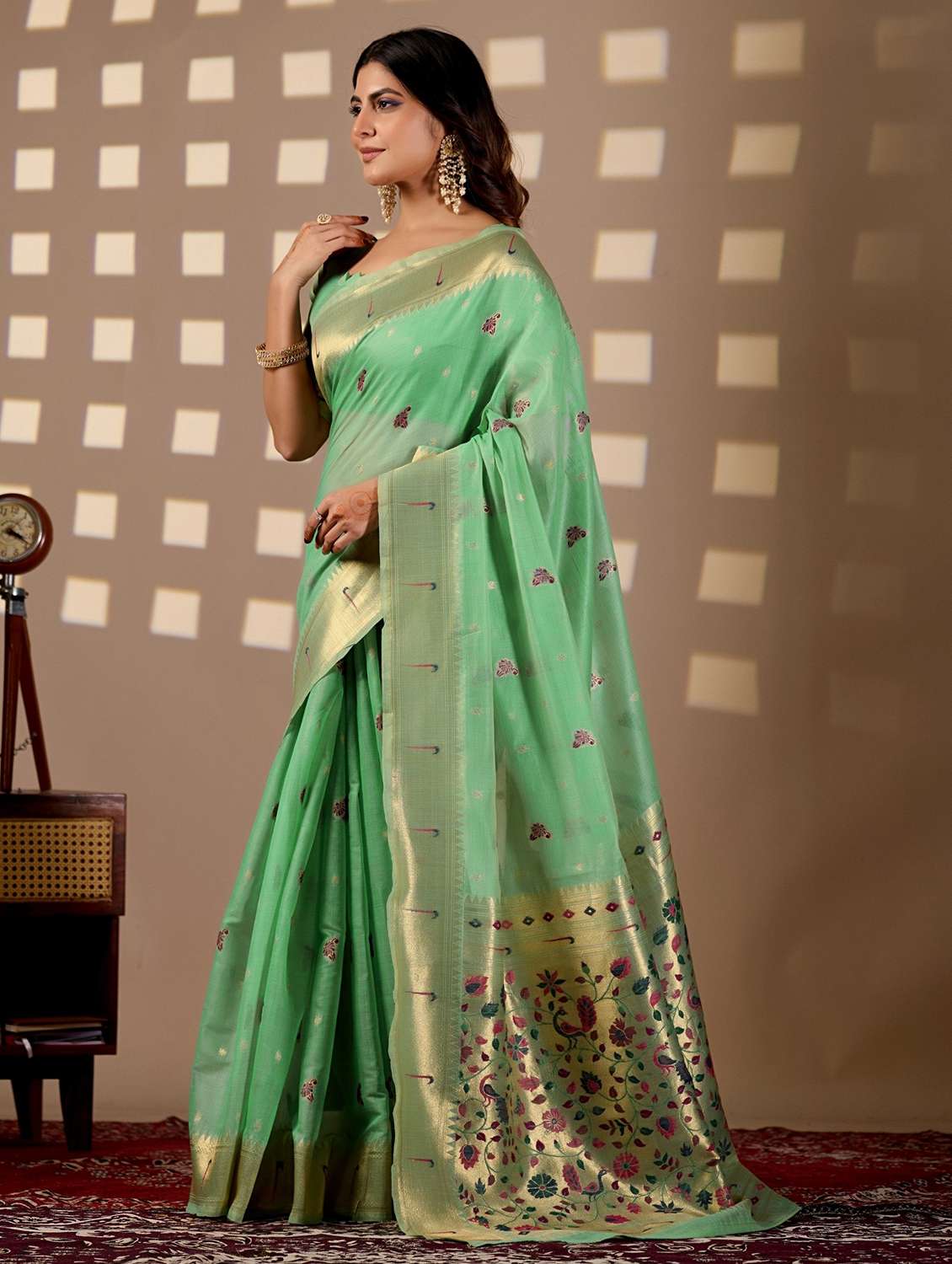 women self design paithani saree with blouse - 22587549 -  Standard Image - 2