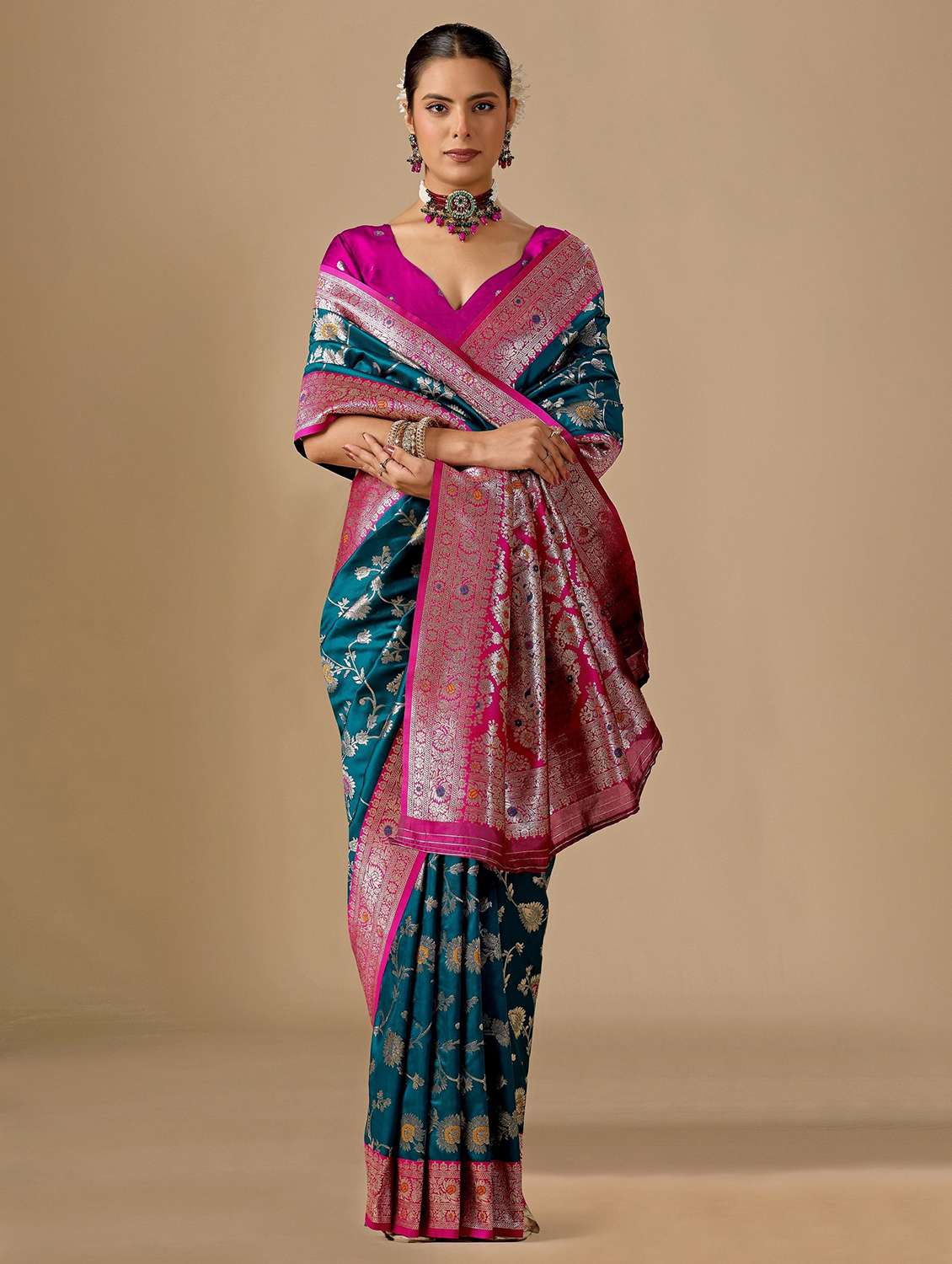women self design banarasi saree with blouse - 22587577 -  Standard Image - 2
