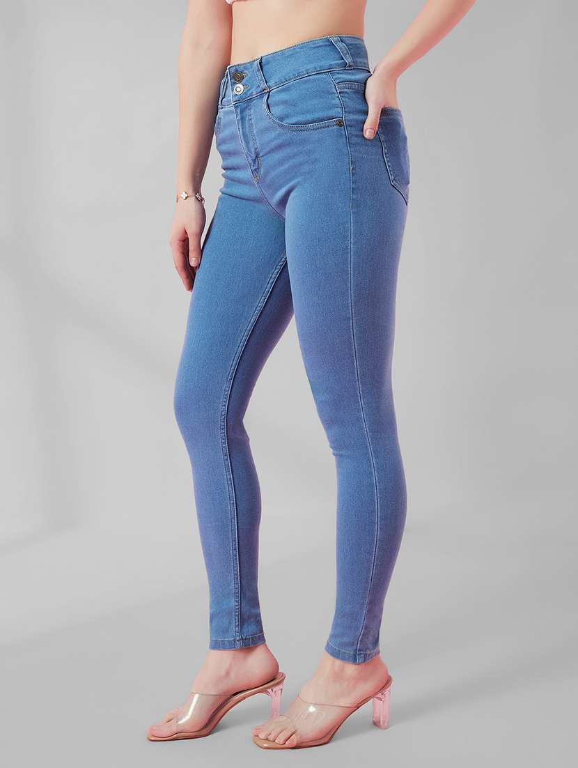 Women Solid High Rise Skinny Jeans - 22587627 -  Standard Image - 2
