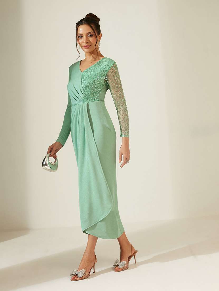 women embellished long sleeves sheath dress - 22587780 -  Standard Image - 2