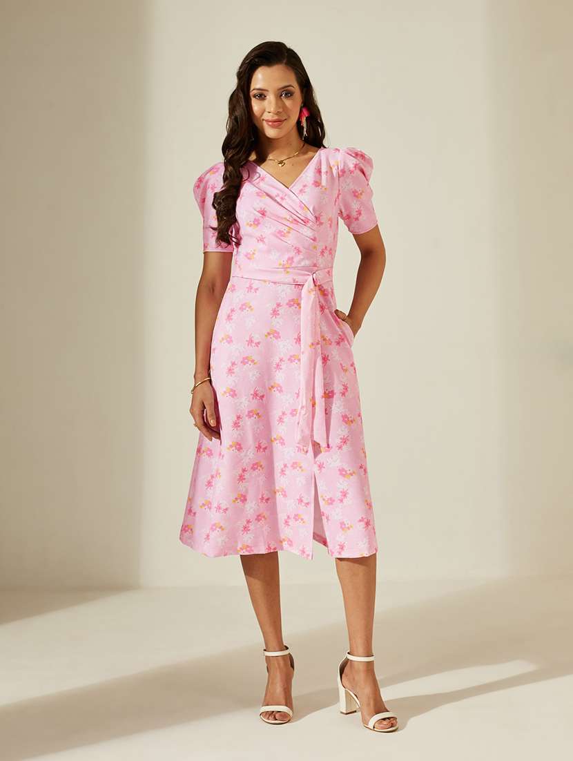 Women Printed Puff Sleeves A-line Dress - 22587804 -  Standard Image - 2