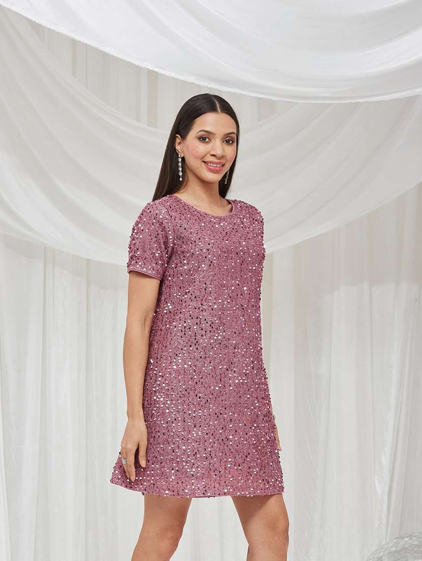 Women Embellished Short Sleeves A-line Dress - 22587863 -  Standard Image - 2