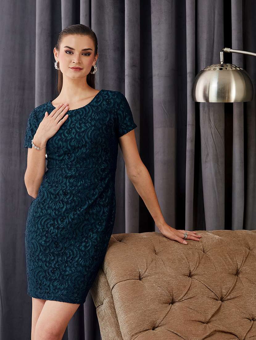 women self design short sleeves bodycon dress - 22587881 -  Standard Image - 2