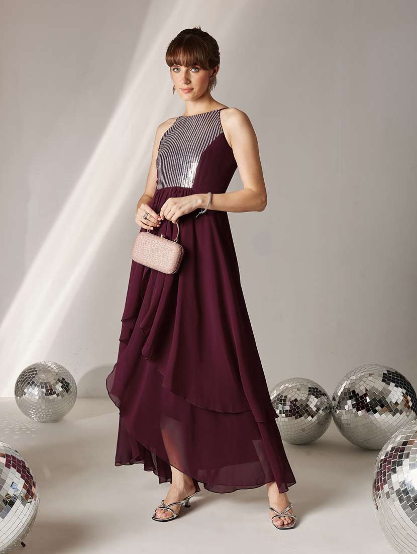 women sequined sleeveless layered dress - 22587888 -  Standard Image - 2