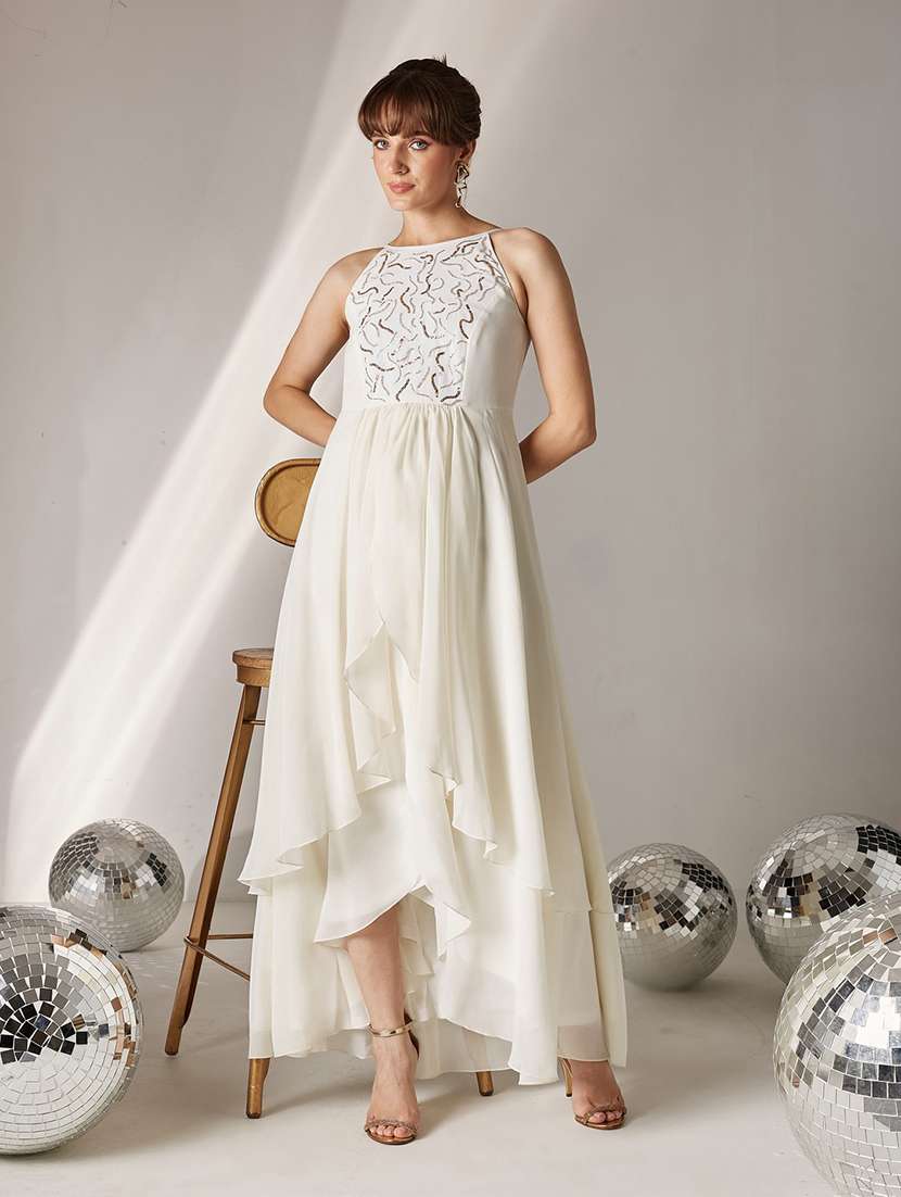 women embroidered sleeveless layered dress - 22587904 -  Standard Image - 2