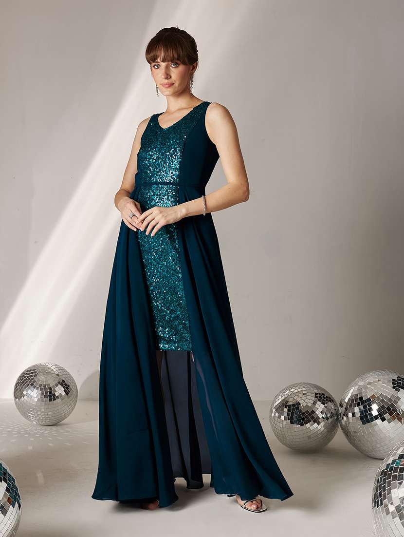 women sequined sleeveless fit and flare dress - 22587906 -  Standard Image - 2