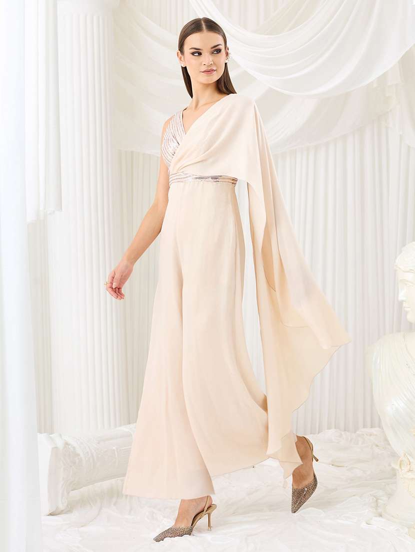 Women Sequined Sleeveless Full Leg Jumpsuit - 22587939 -  Standard Image - 2