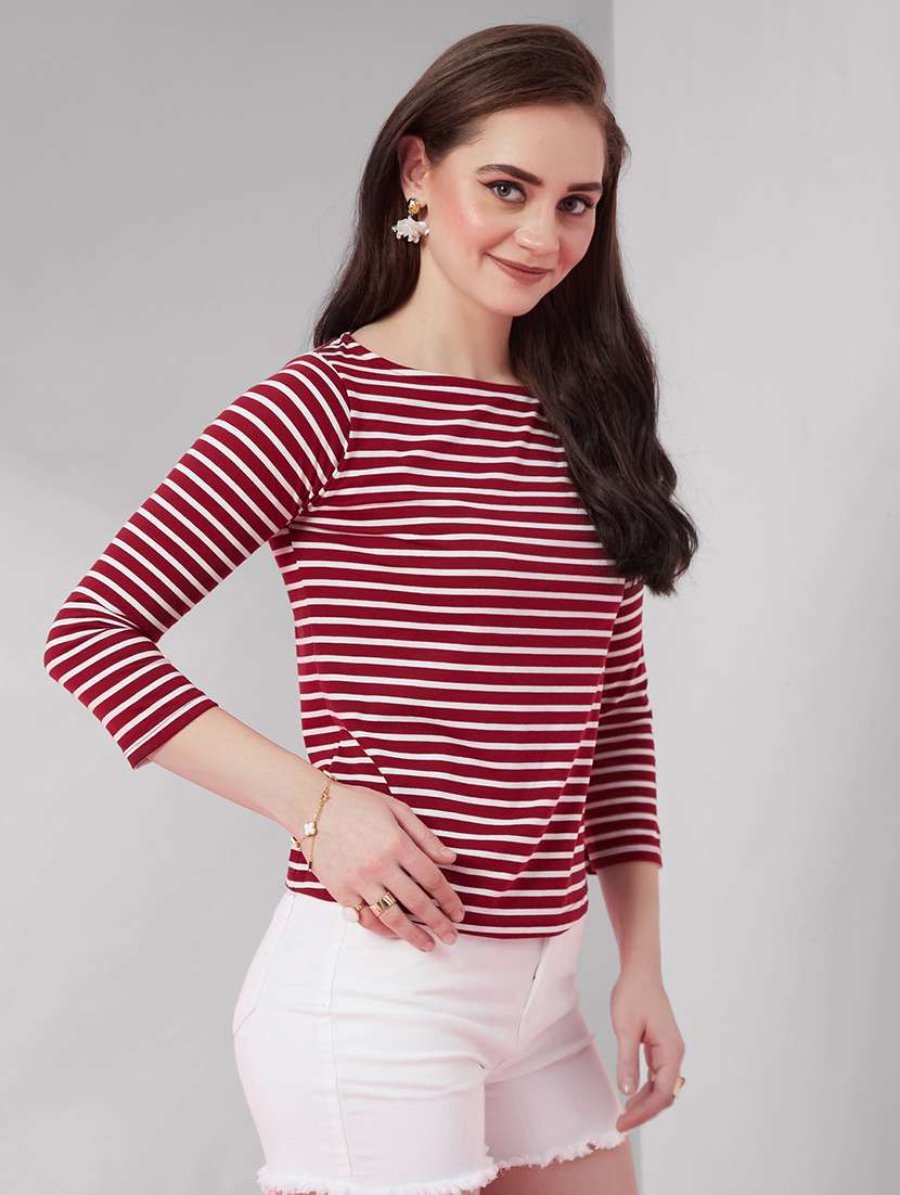 Women Printed Three Quarter Sleeves Regular Top - 22587981 -  Standard Image - 2