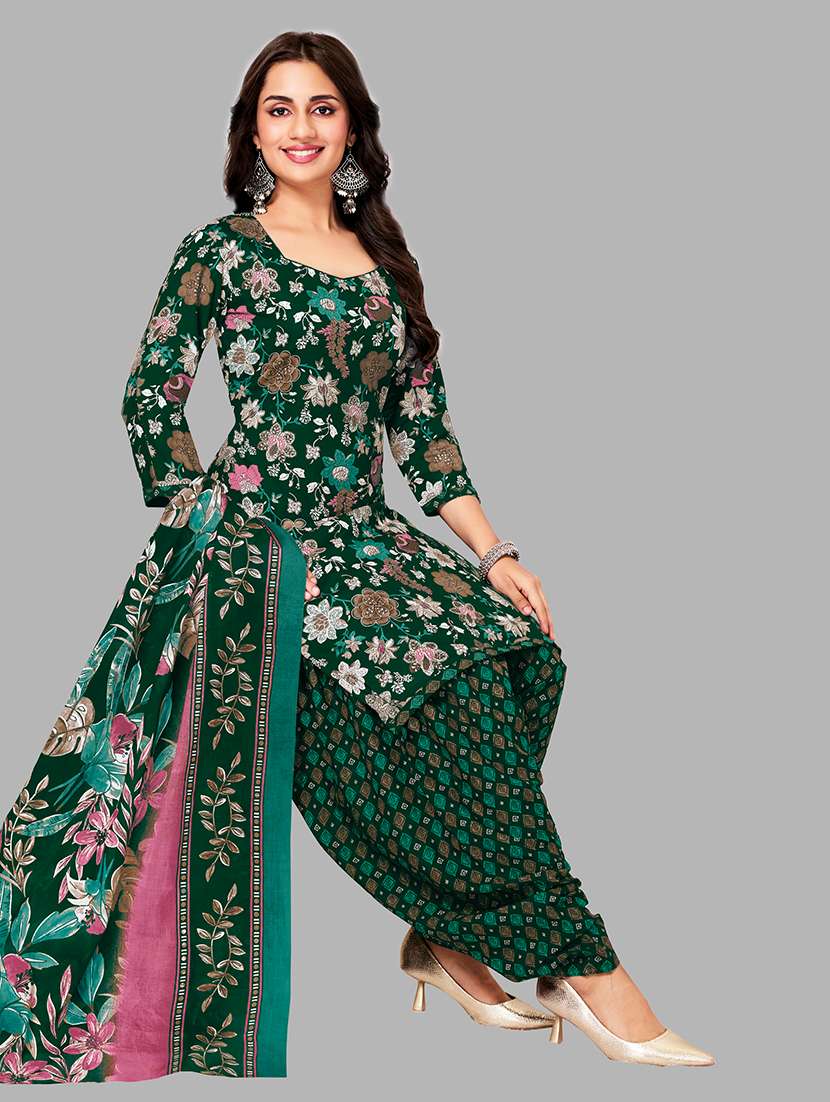 women printed three quarter sleeves kurta patiala with dupatta set - 22588029 -  Standard Image - 2