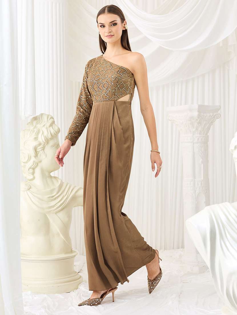 women self design one shoulder sheath dress - 22588169 -  Standard Image - 2