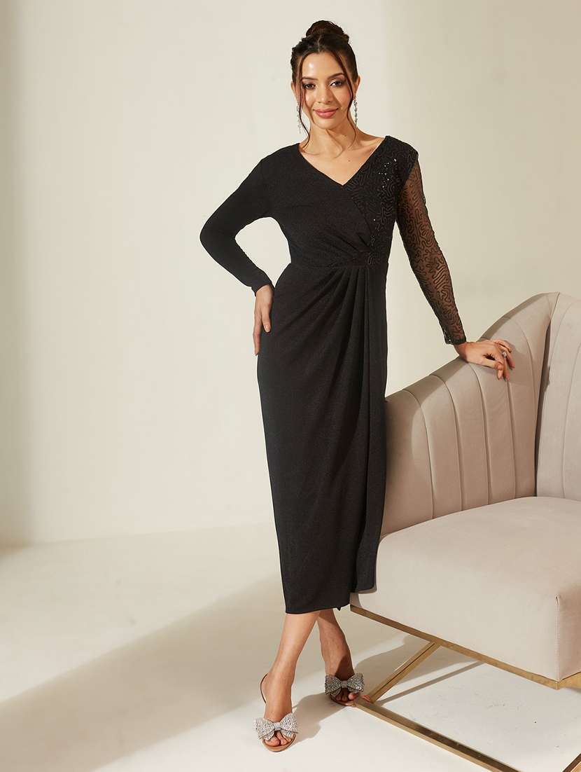 women embroidered long sleeves sheath dress - 22588179 -  Standard Image - 2