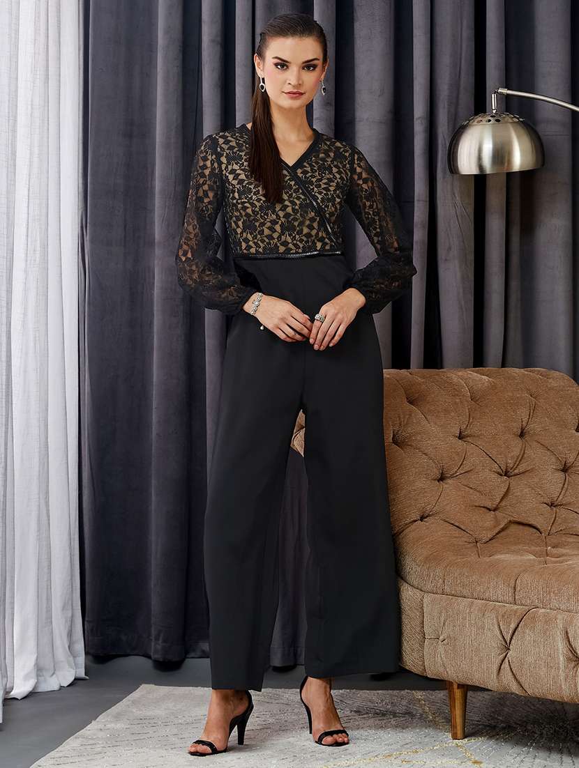 Women Self Design Long Sleeves Full Leg Jumpsuit - 22588227 -  Standard Image - 2