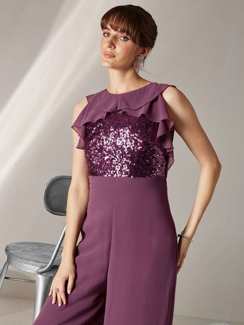 Women Sequined Sleeveless Full Leg Jumpsuit - 22588234 -  Standard Image - 2