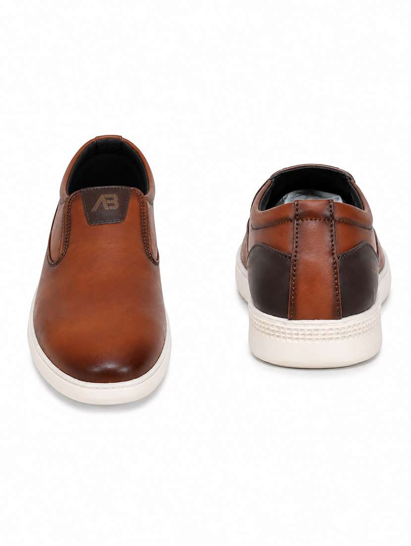 men brown slip on caual shoes - 22588282 -  Standard Image - 2