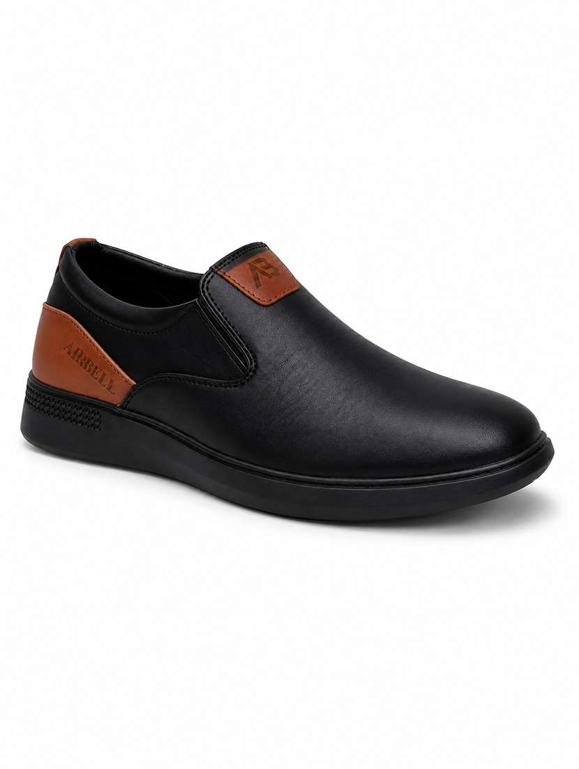 men brown slip on caual shoes - 22588283 -  Standard Image - 2