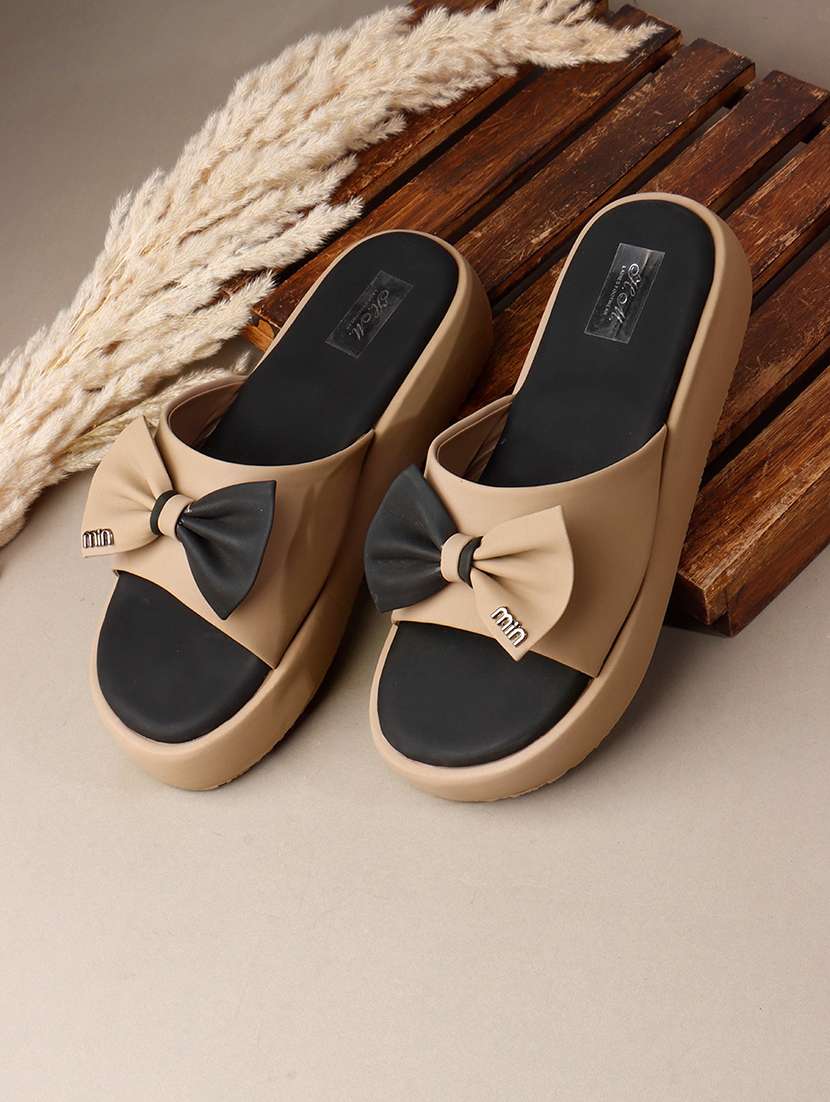 women colourblocked slip on wedges