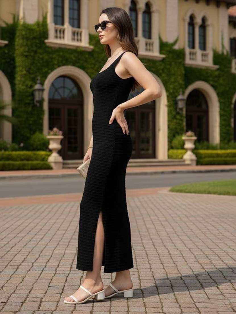 Women Self Design Sleeveless Bodycon Dress - 22588461 -  Standard Image - 2