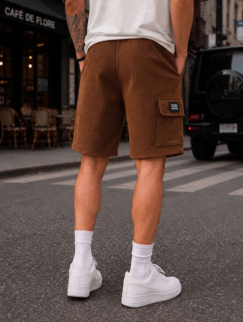 men textured mid rise relaxed fit cargo shorts - 22588510 -  Standard Image - 2