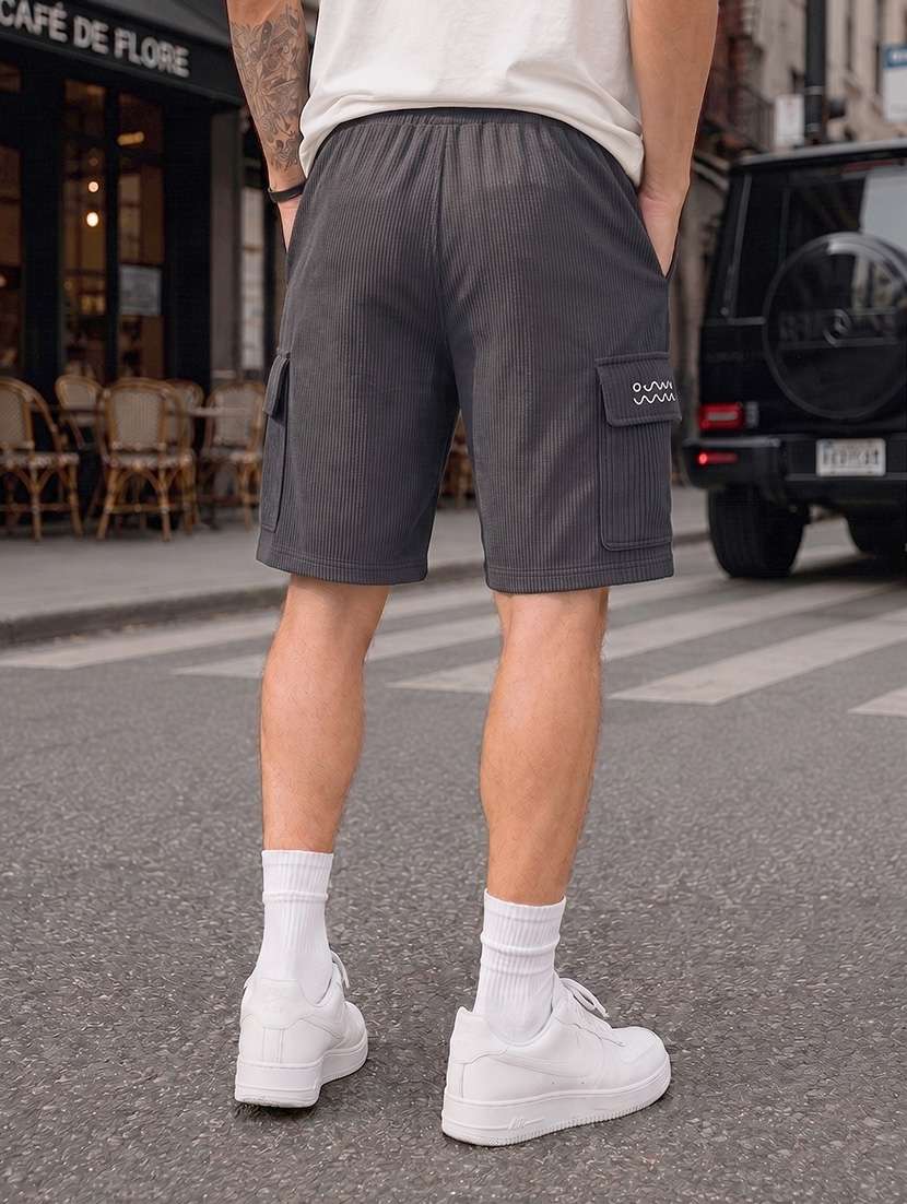 men textured mid rise relaxed fit cargo shorts - 22588513 -  Standard Image - 2