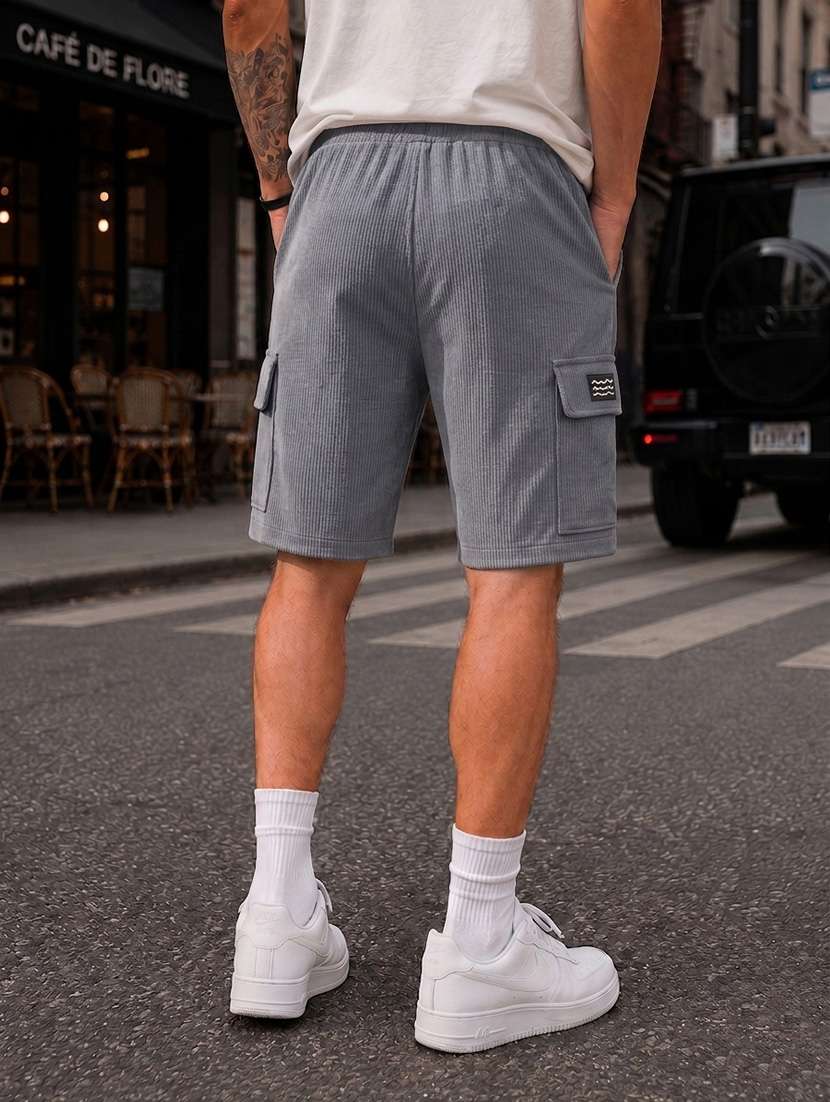 men textured mid rise relaxed fit cargo shorts - 22588516 -  Standard Image - 2