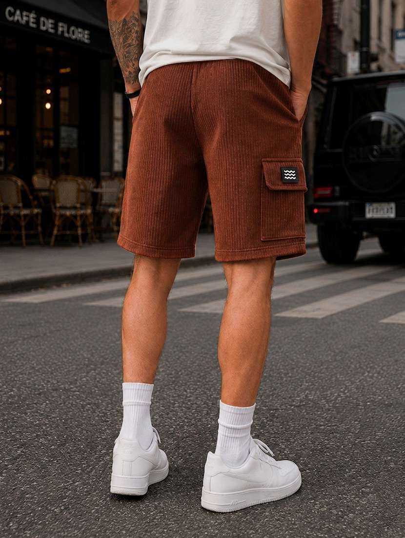 men textured mid rise relaxed fit cargo shorts - 22588517 -  Standard Image - 2
