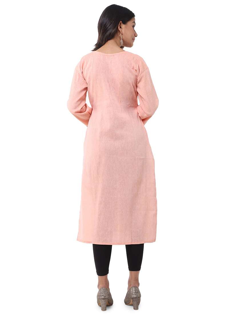Women Pack Of 2 Solid Three Quarter Sleeves Straight Kurta - 22588532 -  Standard Image - 2