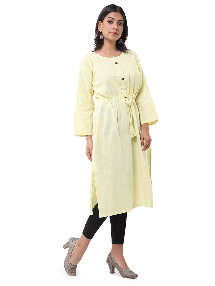 Women Pack Of 2 Three Quarter Sleeve Straight Kurta - 22588575 -  Standard Image - 2