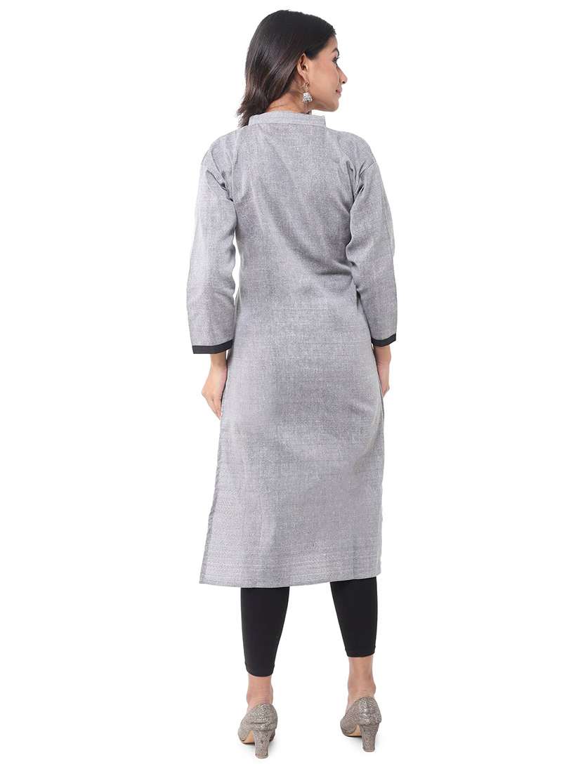 Women Pack Of 2 Three Quarter Sleeve Straight Kurta - 22588575 -  Standard Image - 7