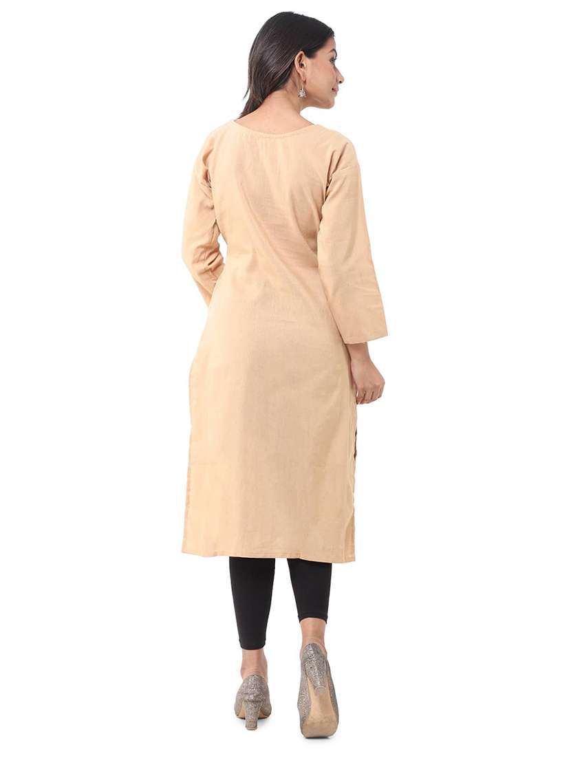 Women Pack Of 2 Solid Three Quarter Sleeves Straight Kurta - 22588595 -  Standard Image - 2