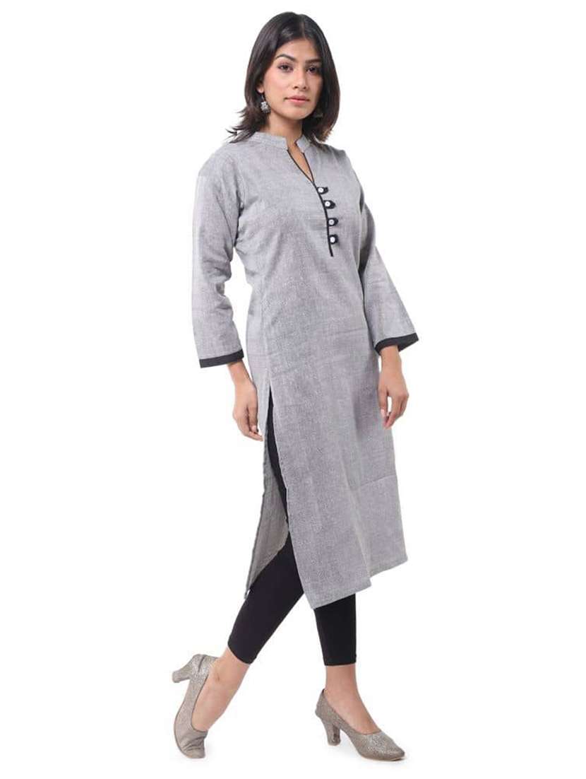 Women Pack Of 2 Three Quarter Sleeve Straight Kurta - 22588600 -  Standard Image - 2