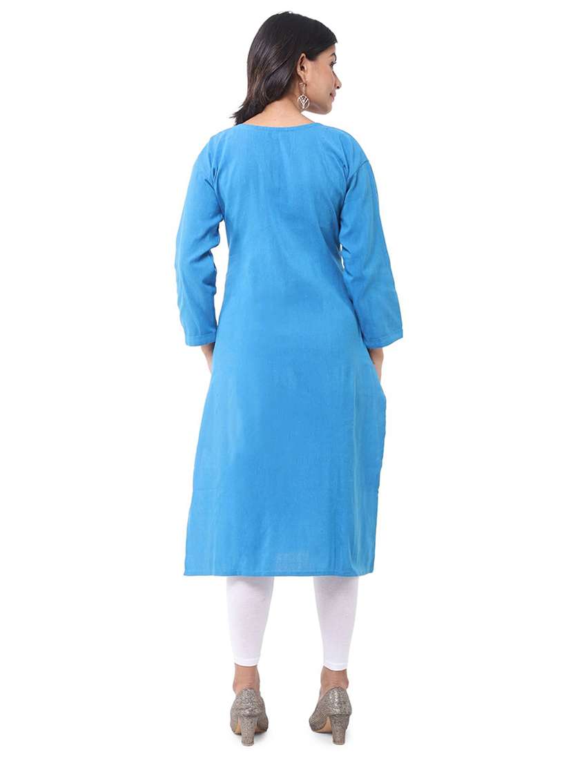 Women Pack Of 2 Three Quarter Sleeve Straight Kurta - 22588601 -  Standard Image - 2