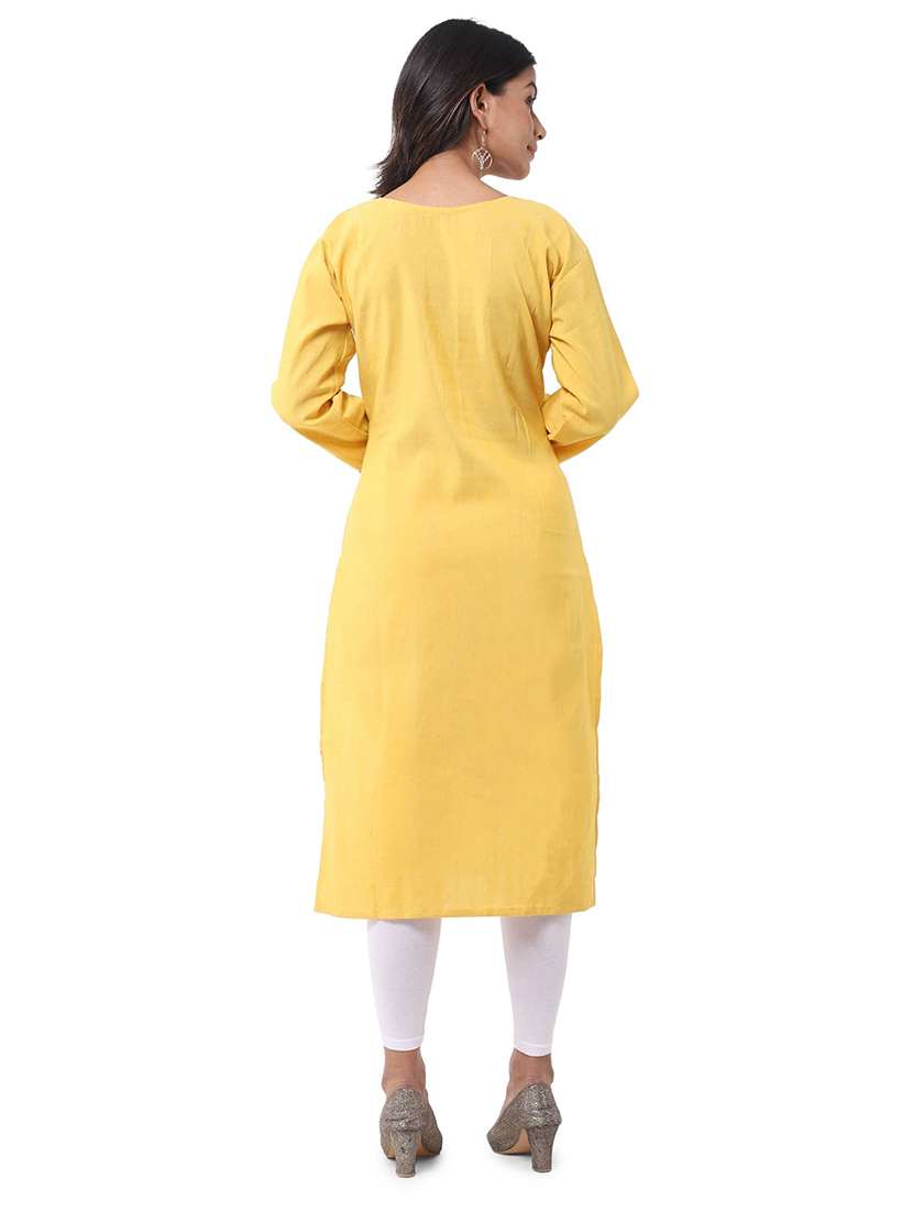 Women Pack Of 2 Solid Three Quarter Sleeves Straight Kurta - 22588606 -  Standard Image - 2